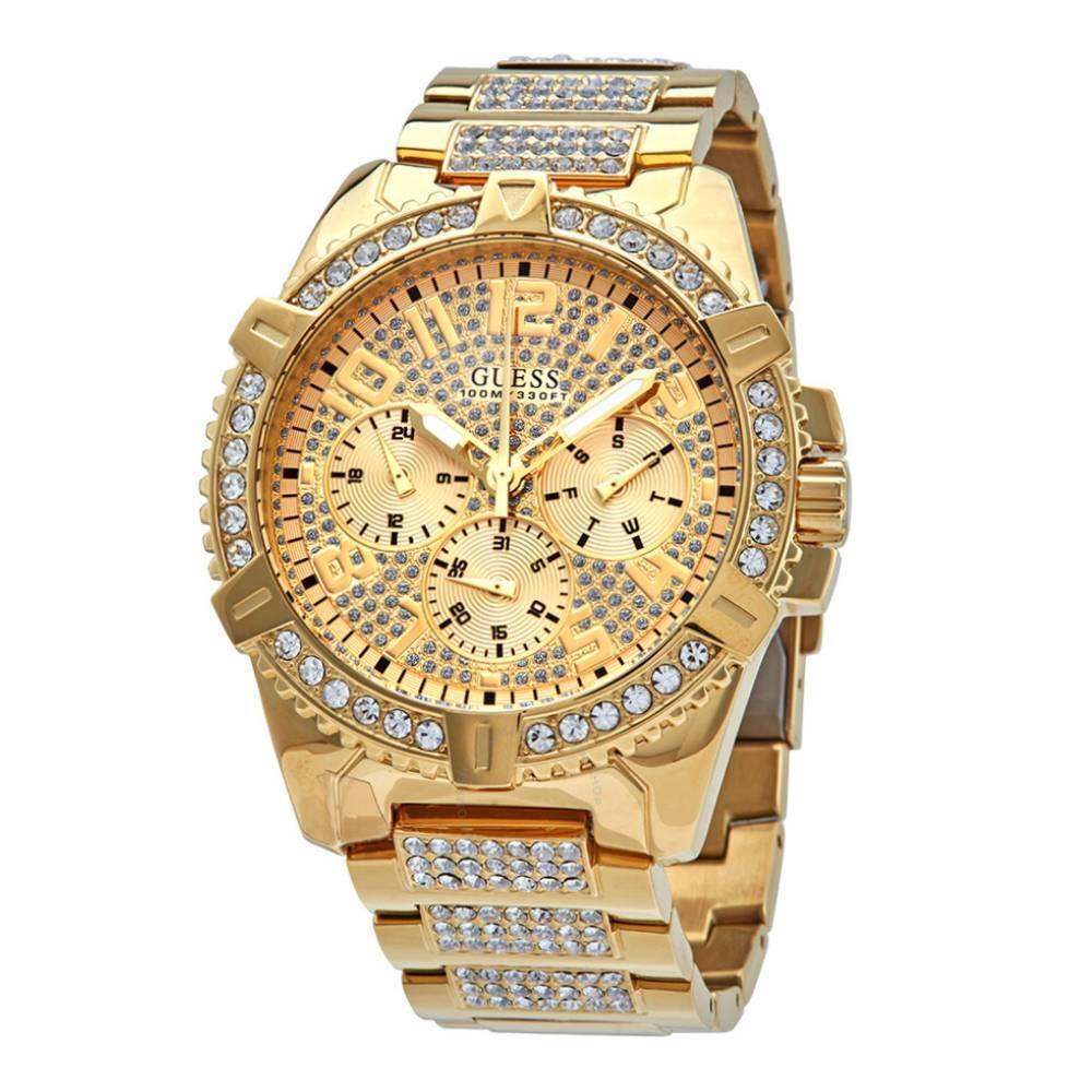 Guess W0799G2 Women`s Frontier Gold Crystal Stainless Multi-function Watch 48mm