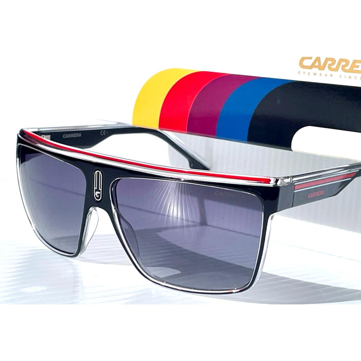 Carrera Black Red Translucent Frame Gradient Grey Lens Sunglass 22/N T4O9O