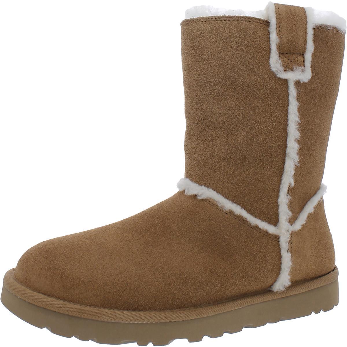 Ugg Womens Suede Wool Blend Cozy Winter Snow Boots Shoes Bhfo 6302 Chestnut