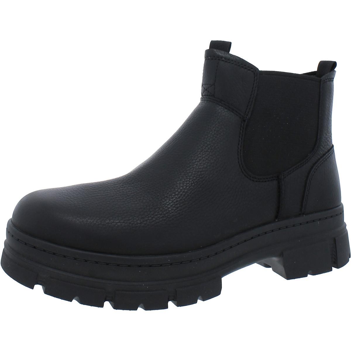 Ugg Mens Skyview Chelsea Boot Leather Round Toe Ankle Boots Shoes Bhfo 9114 Black