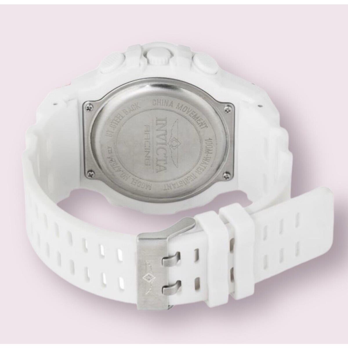 Invicta Racing Digital Men`s Watch 47524 - 52mm All White Resin Band