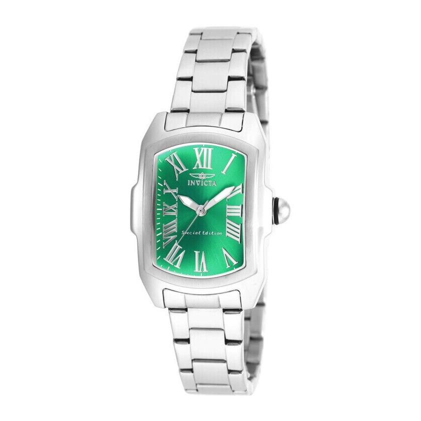 Invicta Women`s Lupah Green Dial Stainless Steel 29MM Case Special Edition Watch