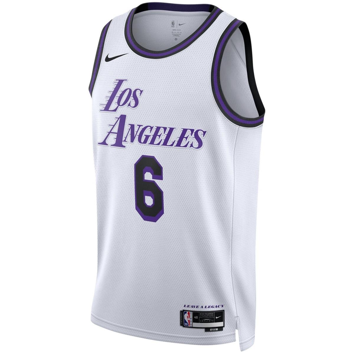 DO9597-101 Mens Nike Lebron James LA Lakers City Edition Swingman Jersey - White