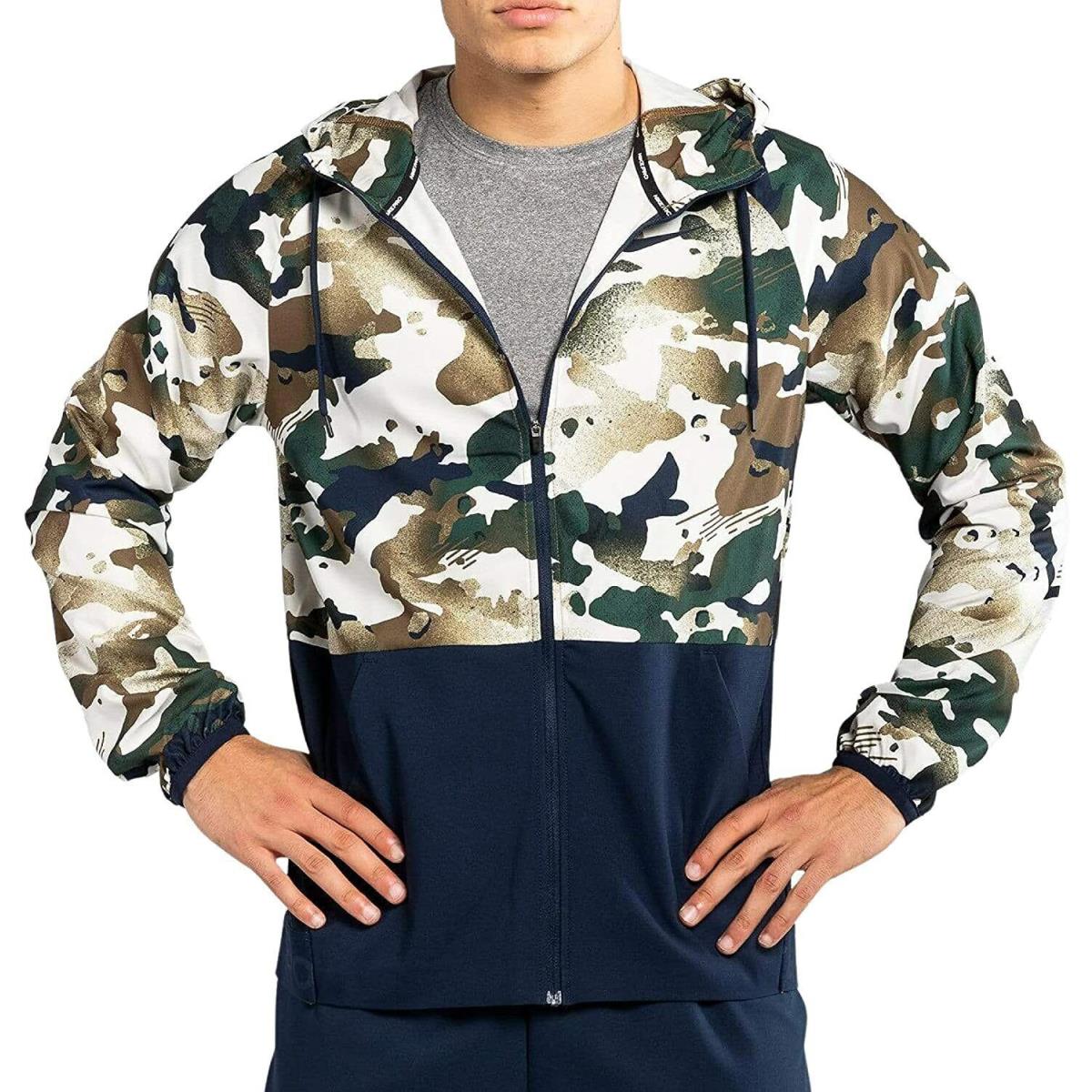 Men`s Nike Pro Flex Vent Full-zip Camo Jacket Hoodie Small Blue Camouflage