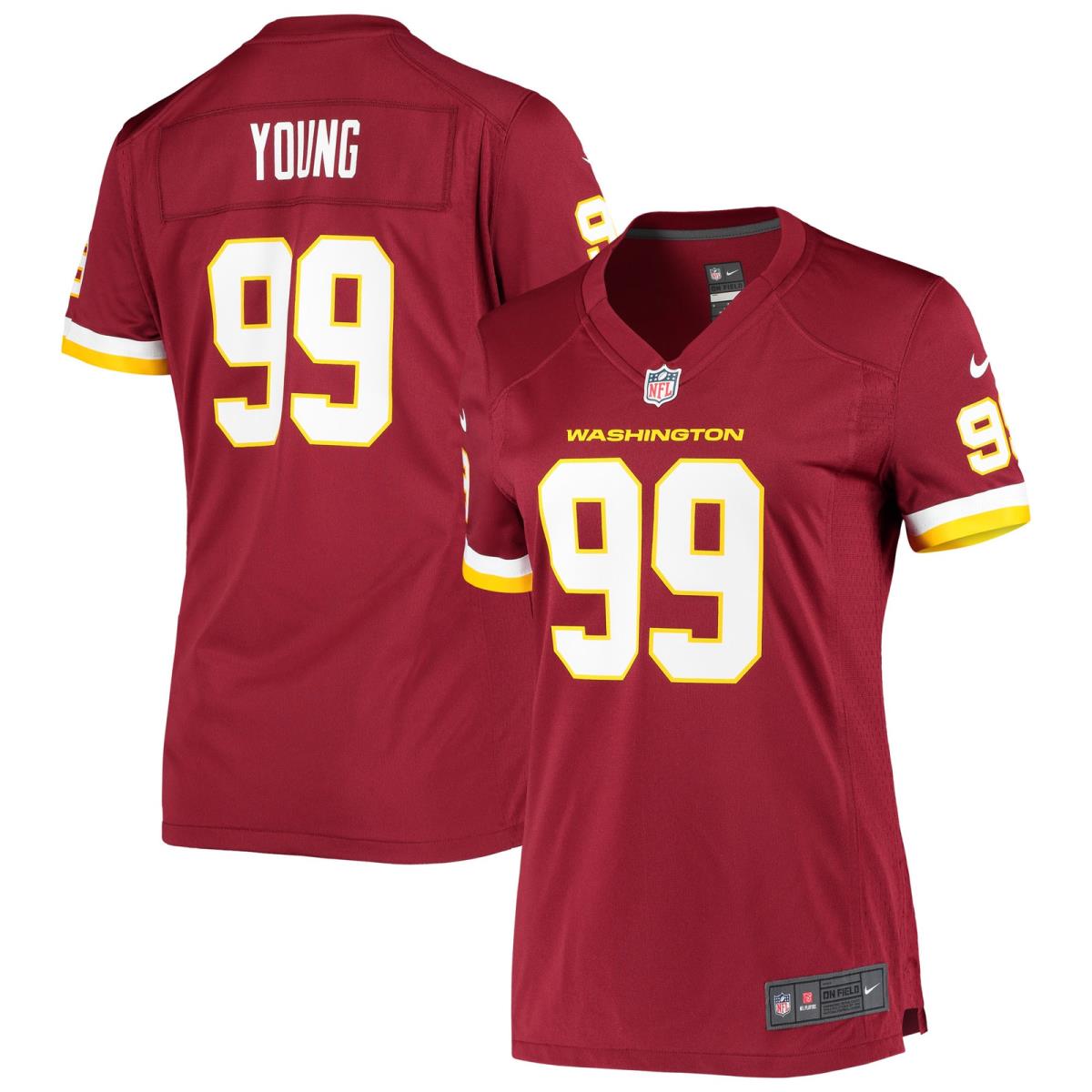 Women`s Nike Chase Young Burgundy Washington Football Team Player Game Jersey - Burgundy