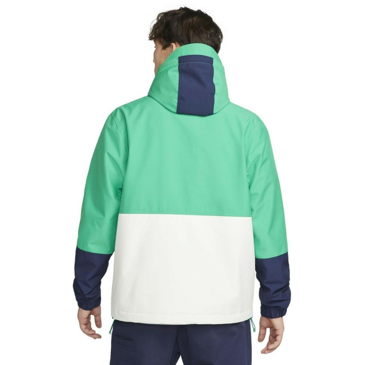 Nike Men`s SB Storm Fit Full Zip Hooded Skate Jacket Green/navy DH2625-310