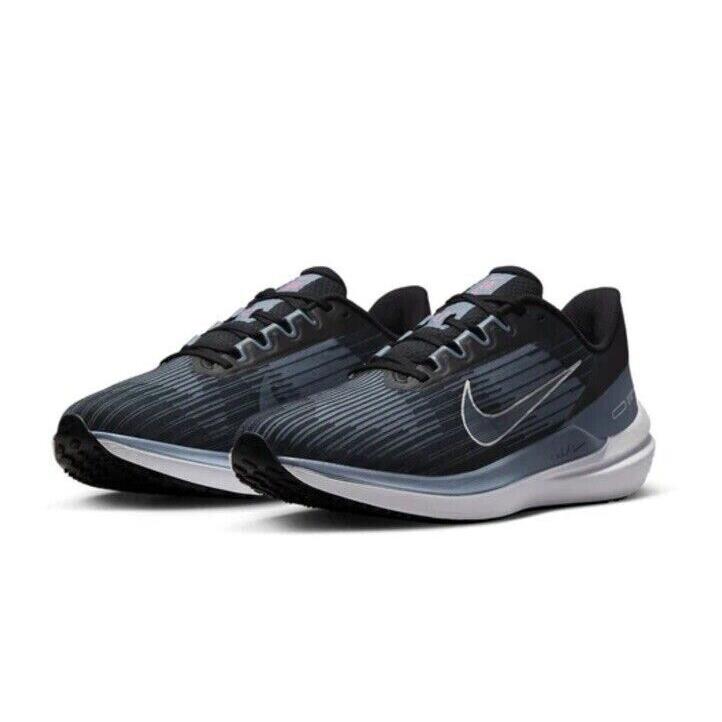 Nike Mens Air Winflo 9 Running Shoes DD6203 008 - BLACK/WHITE ASHEN SLATE