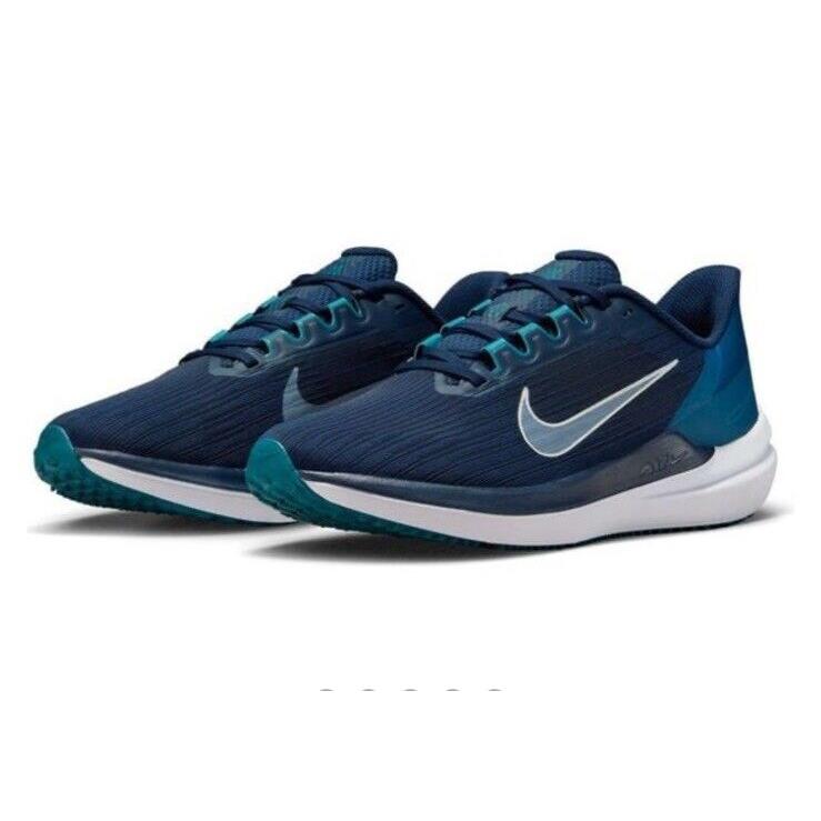 Men Nike Air Winflo 9 Running Training Shoes Obsidian/barely Green DD6203-401 - Obsidian/Barely Green