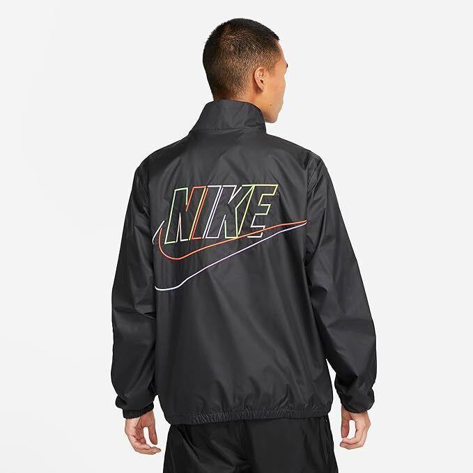 Nike Club+ Men`s Full-zip Woven Jacket DX0672 010 Black Rainbow S L XL Xxl