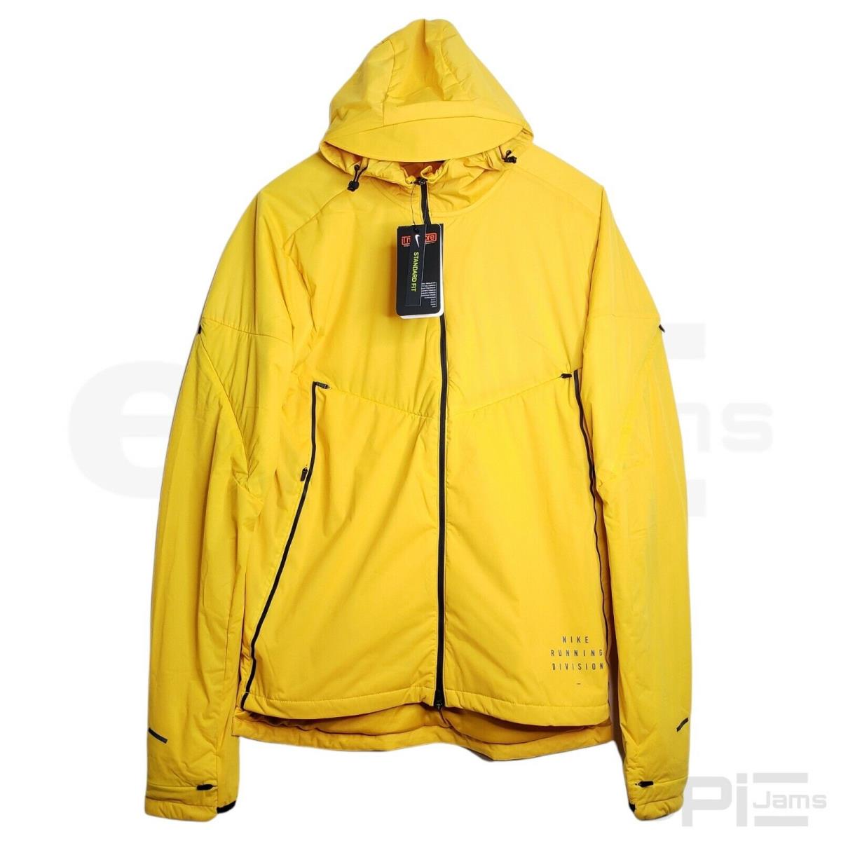 Nike Run Division Yellow Hooded Running Jacket Men`s Size Small CU7889-743