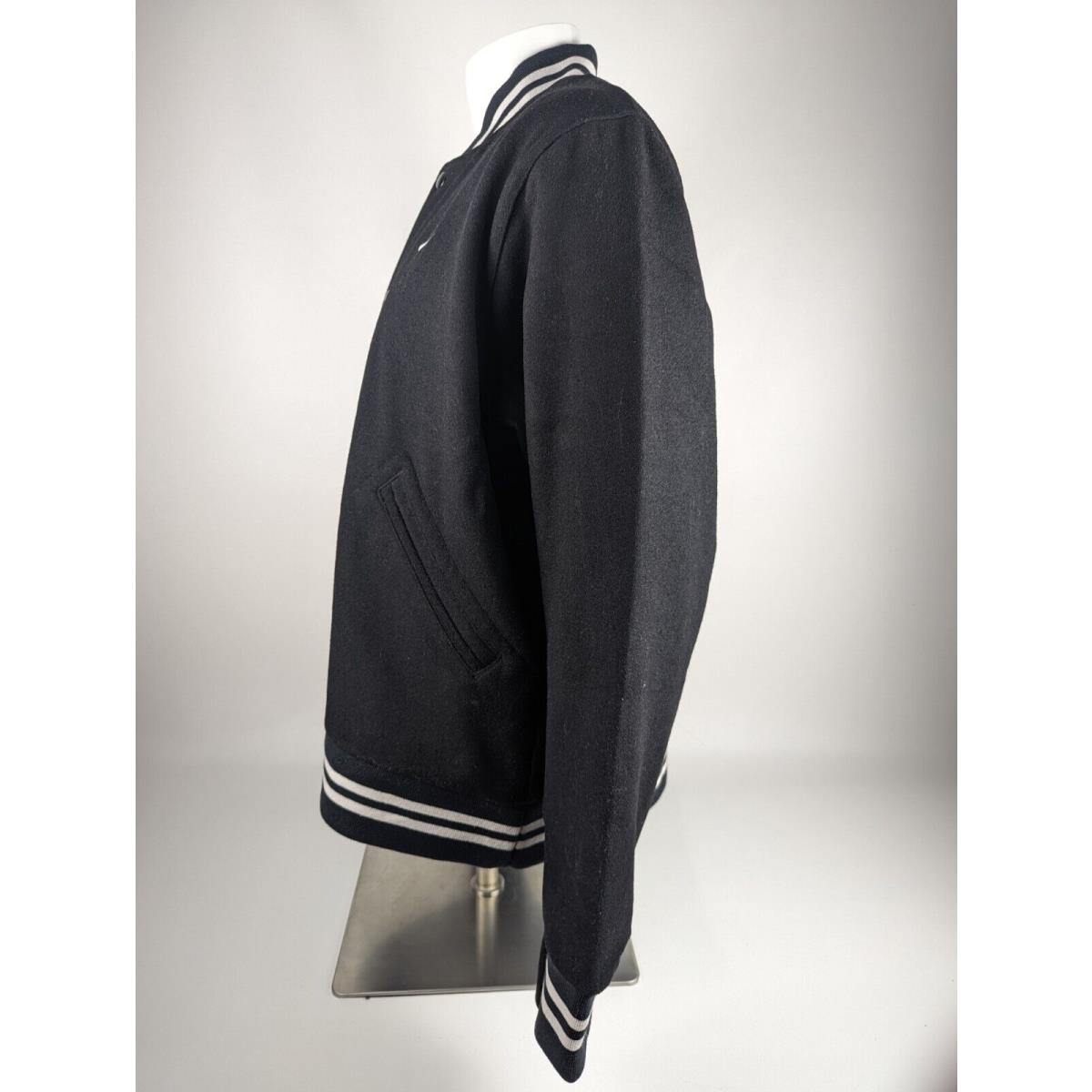 Nike Sportswear Authentics Black White Wool Varsity Jacket Men`s Size Large