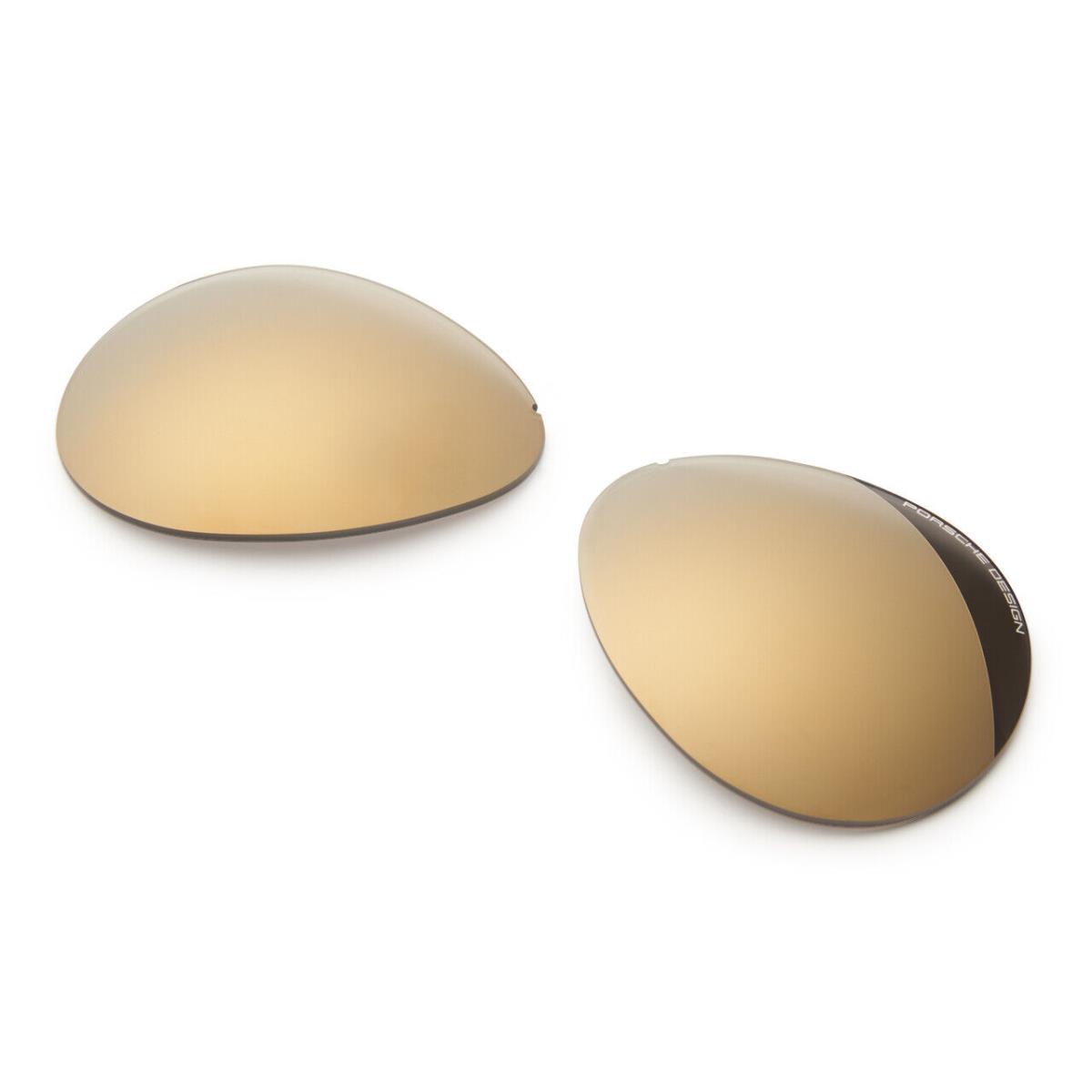 Porsche Design Lens Set For Iconic P8478 Sunglasses - Lenses Set Only Flash Gold Mirror - V209