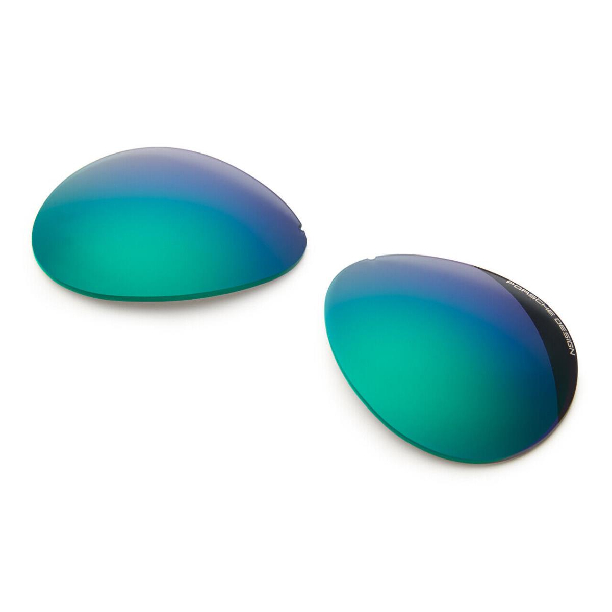 Porsche Design Lens Set For Iconic P8478 Sunglasses - Lenses Set Only Green Blue Mirror - V225