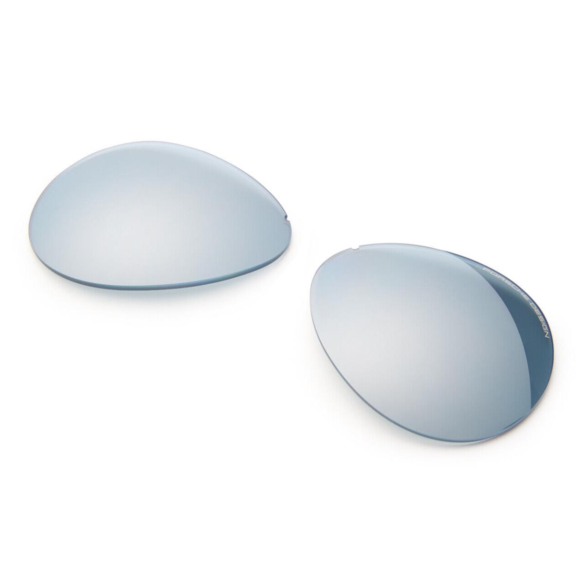 Porsche Design Lens Set For Iconic P8478 Sunglasses - Lenses Set Only Light Blue Silver Mirrored-V649