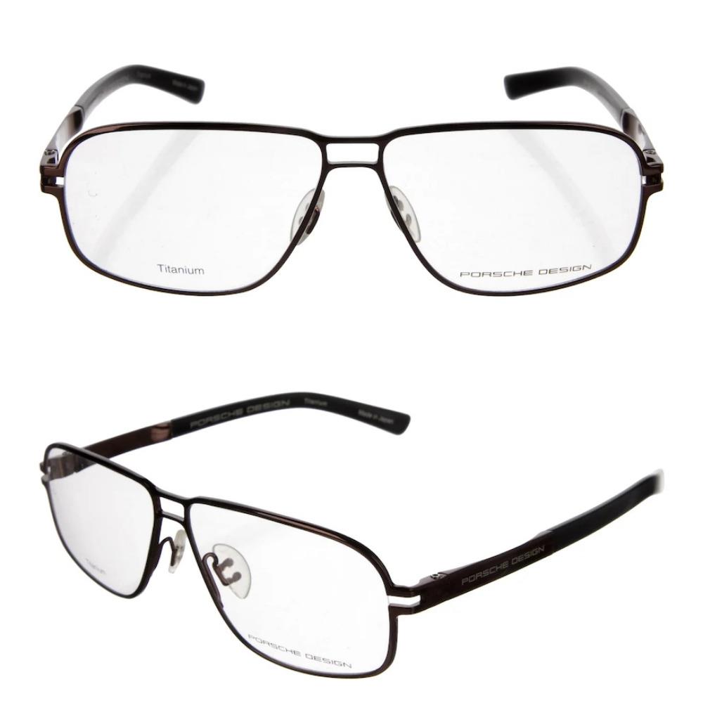 Porsche Design Frame - P`8193-A Brown/burgundy Rx Eyeglasses Titanium 58-12-140