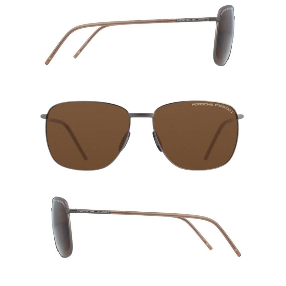 Porsche Design - P`8630-B Brown Polarized Square Aviator Sunglasses 58-15-145