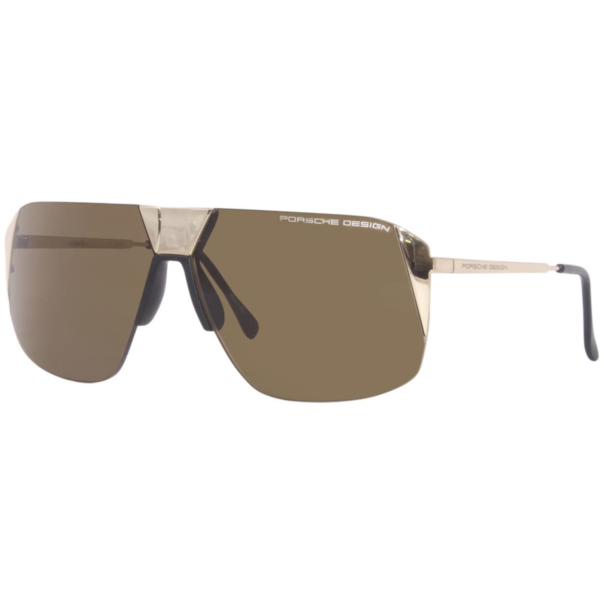 Porsche Design Men`s P8638 P/8638 Square Sunglasses 66mm Gold