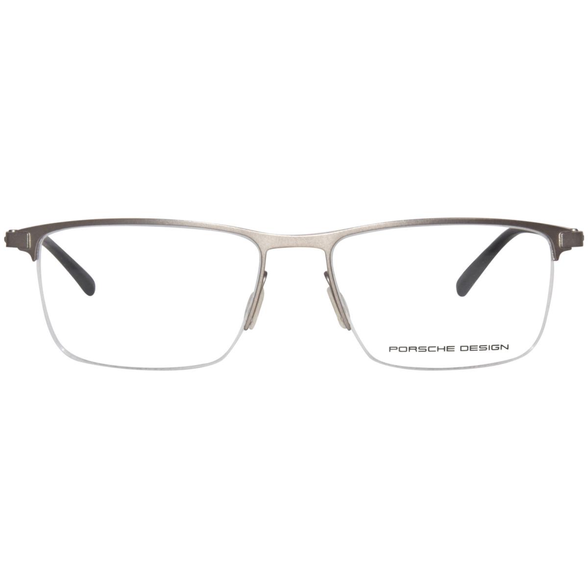 Porsche Design P8371-D Eyeglasses Men`s Brown Semi Rim Rectangle Shape 56mm
