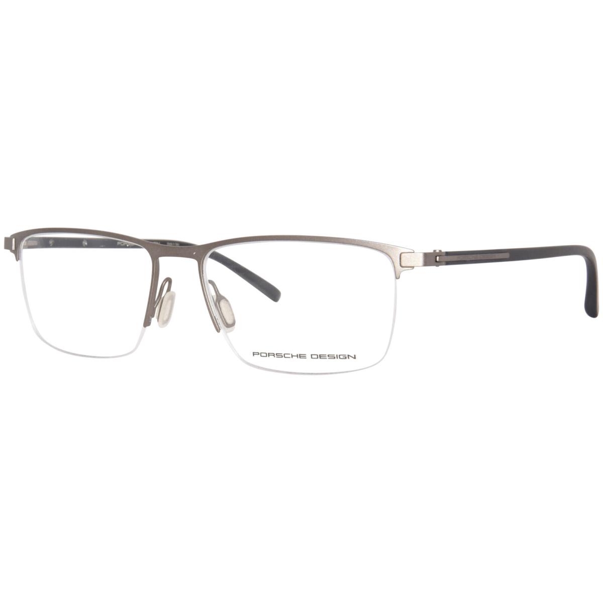 Porsche Design P8371-D Eyeglasses Men`s Brown Semi Rim Rectangle Shape 56mm