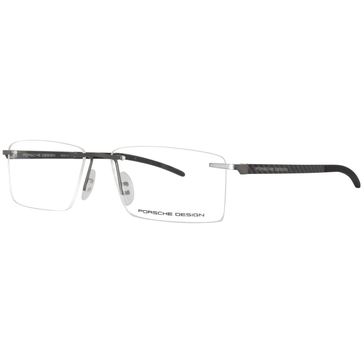 Porsche Design P8341-D Eyeglasses Frame Men`s Light Gunmetal Rimless 54mm