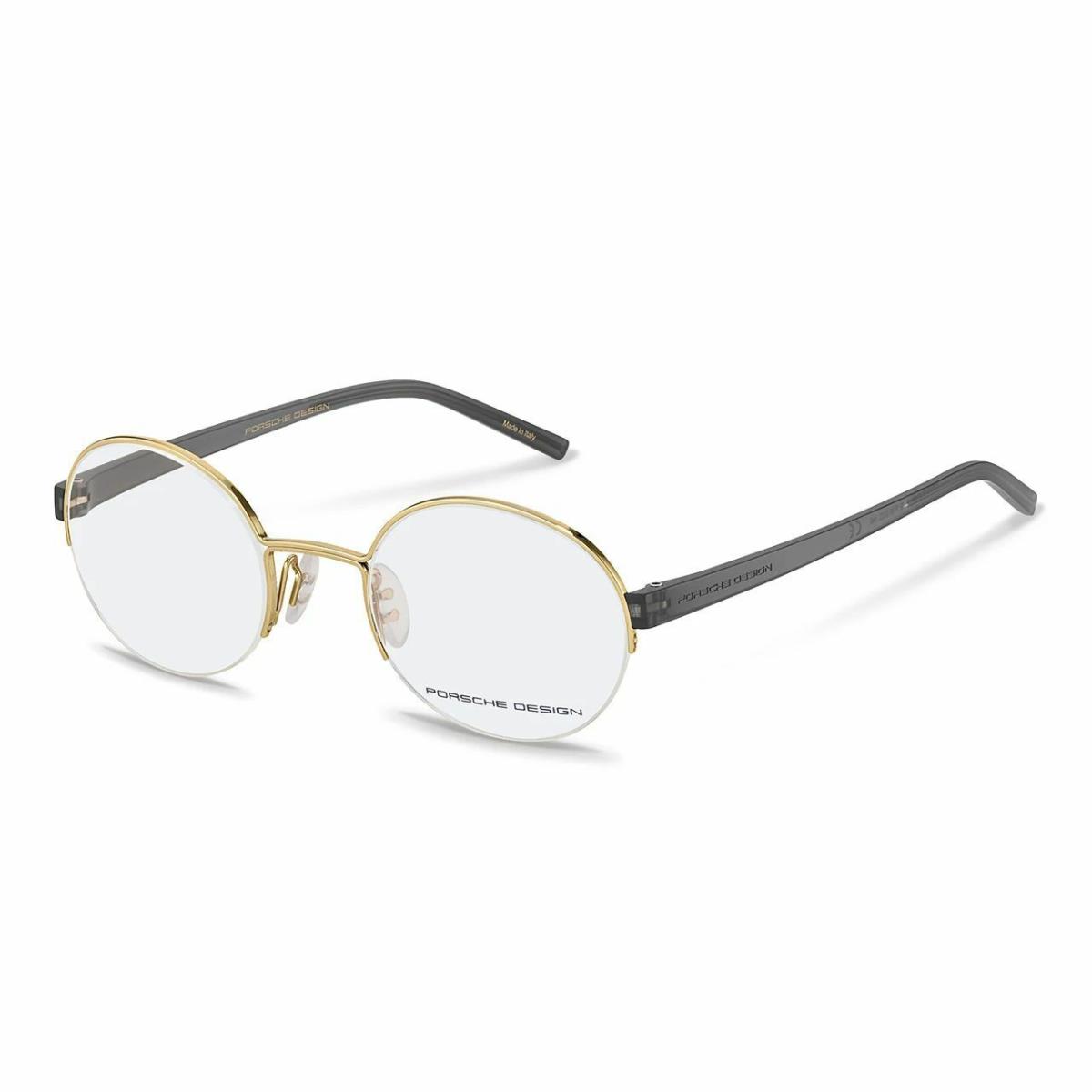 Porsche Design Eyeglasses Frame - P8350 D - Gold Gray 48-22-140 Round