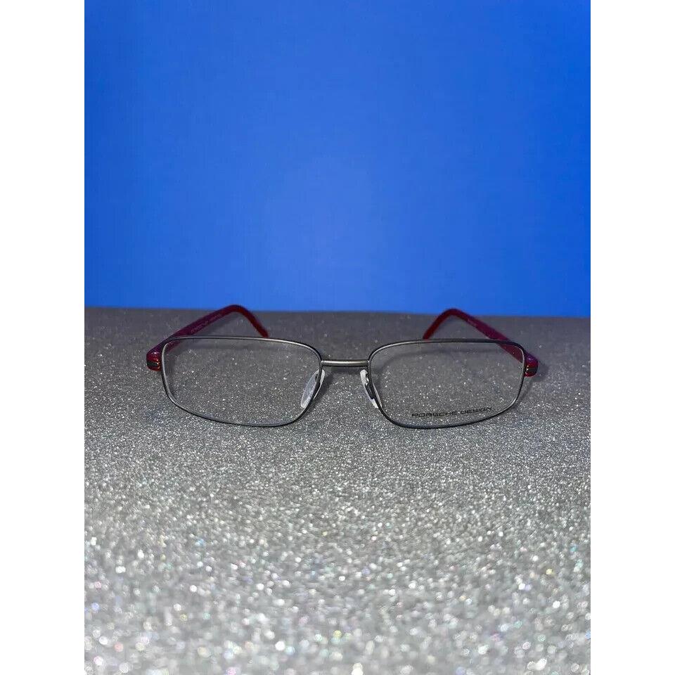 Porsche Design P 8125 D Dark Gunmetal and Red Titanium Eyeglasses