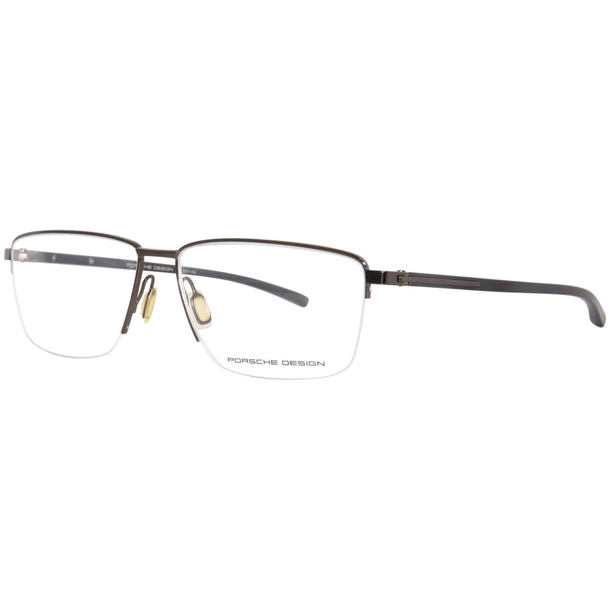 Porsche Design P8399-C Eyeglasses Men`s Brown Semi Rim Rectangle Shape 59mm