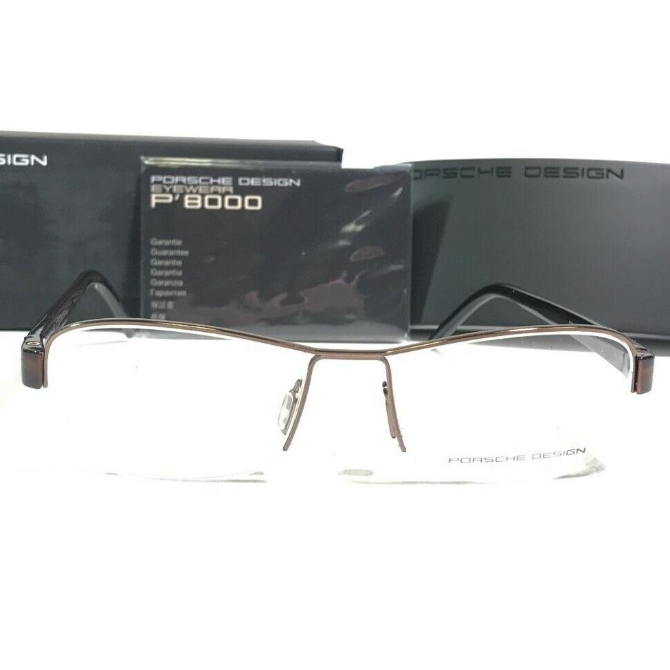 Porsche Design Eyeglasses Frames P8211 A Brown Gray Half Wire Rim 52-17-140 - Frame: Multicolor