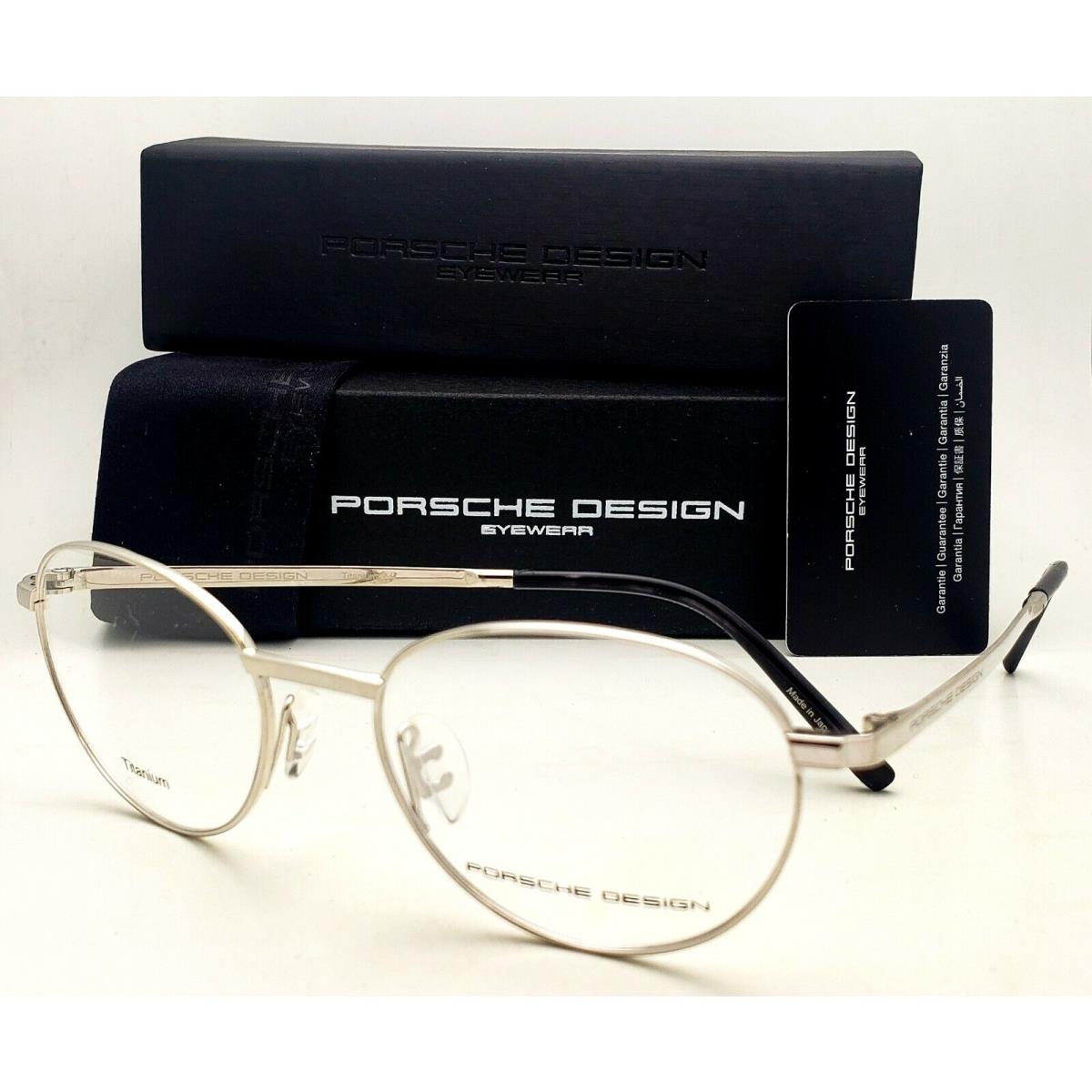 Porsche Design Eyeglasses P`8306 B 51-18 Shiny Silver Round Titanium Frames