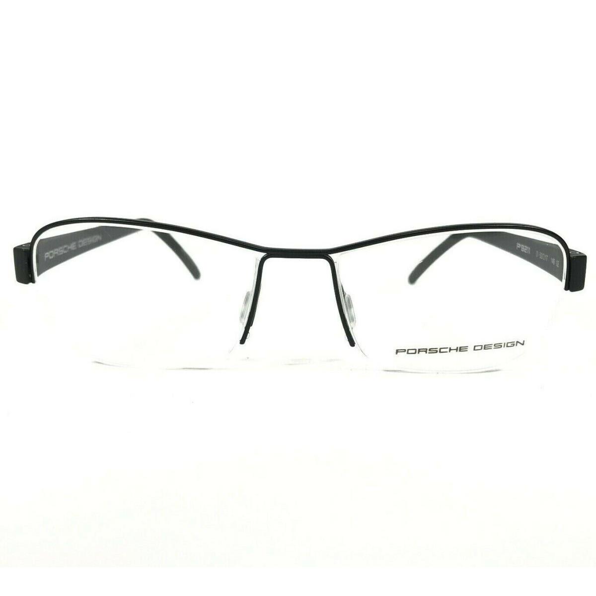 Porsche Design Eyeglasses Frames P8211 D Black Square Half Rim 52-17-140