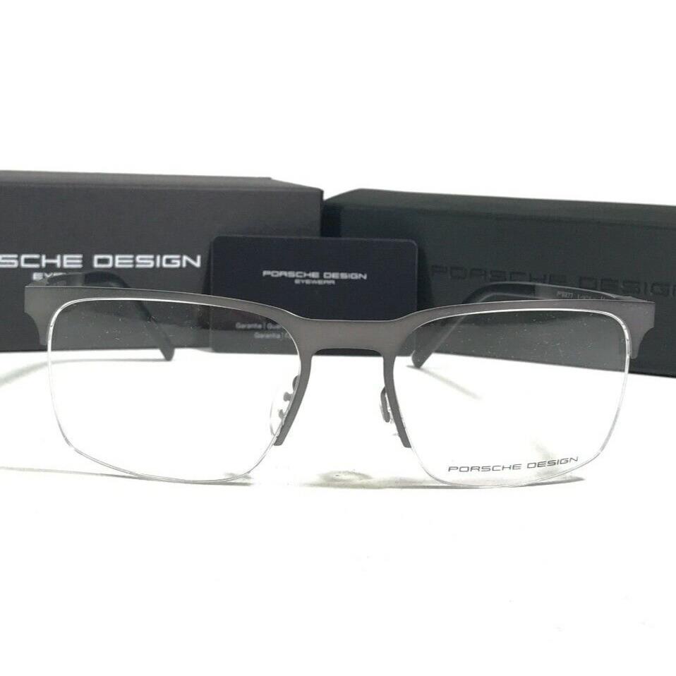 Porsche Design Eyeglasses Frames P8277 B Gray Round Square Half Rim 54-19-145