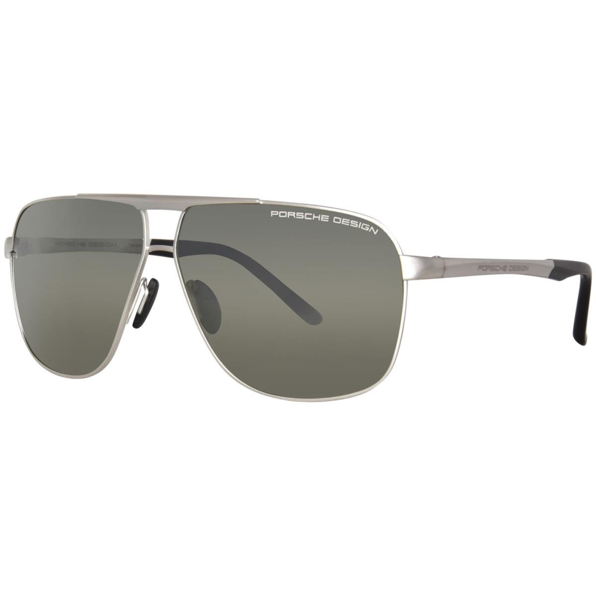 Porsche Design P8665-D Sunglasses Titanium Men`s Palladium/olive Silver 63mm