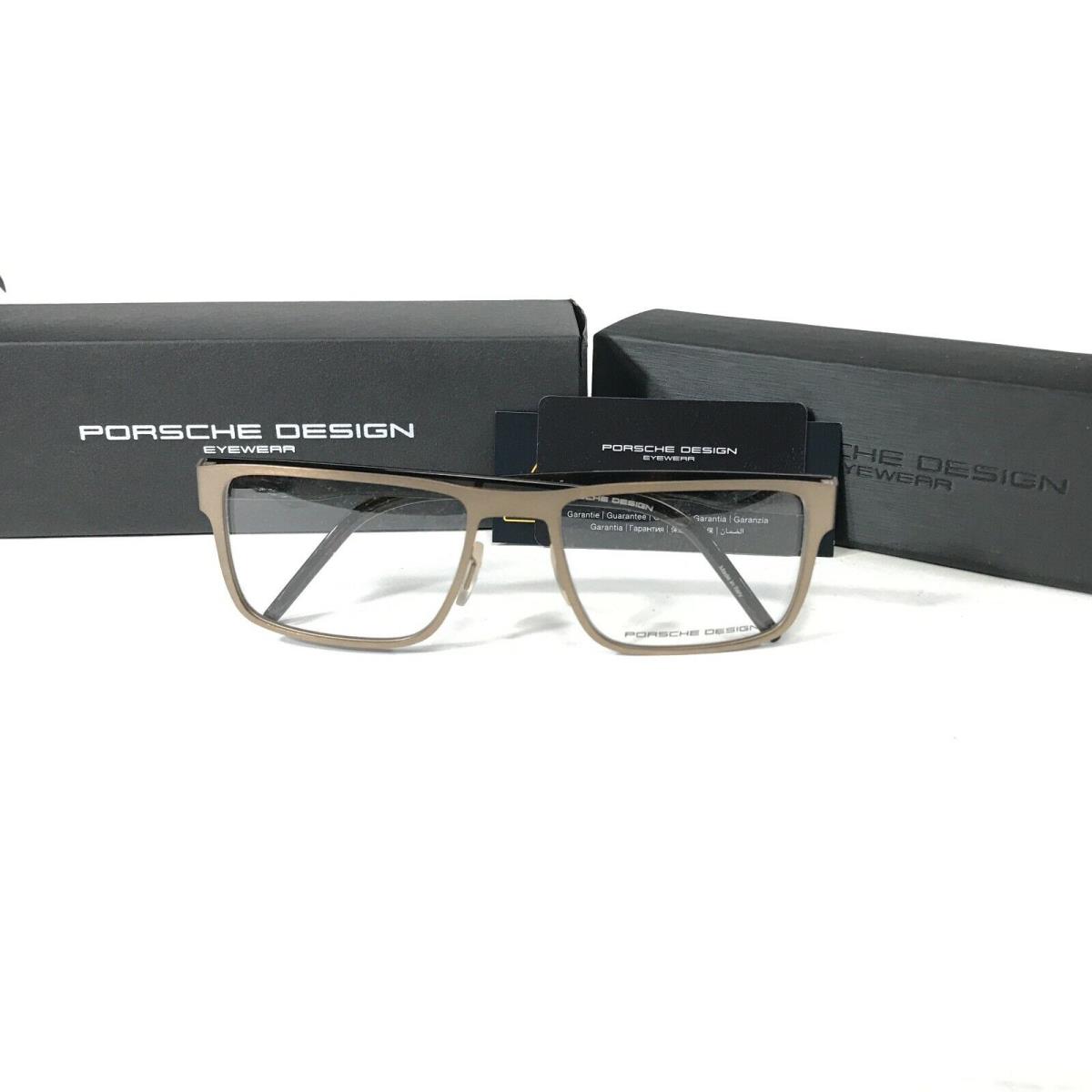 Porsche Design P8292 C Eyeglasses Frames Brushed Brown Square Full Rim 54-18-140