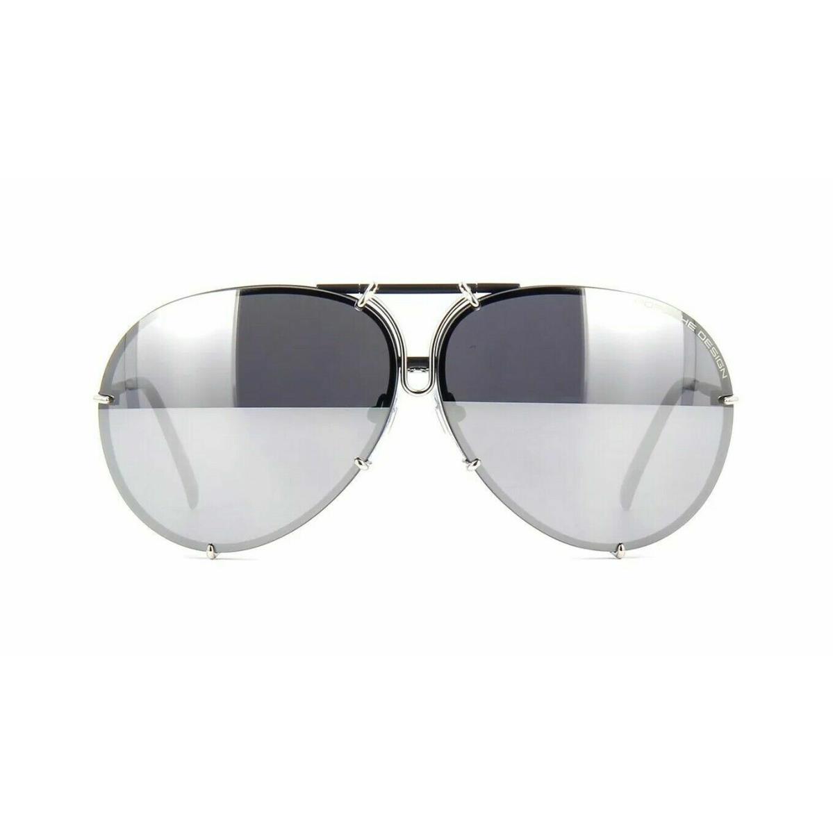 Porsche Design 8478J Sunglasses Black Silver Mirrored Polarized Lens 66mm