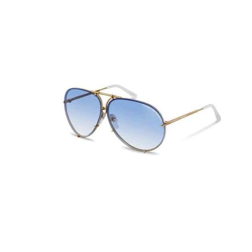 Porsche Design P8478 W Yellow Gold Gradient Men`s Sunglasses - Frame: Yellow/Gold, Lens: Blue