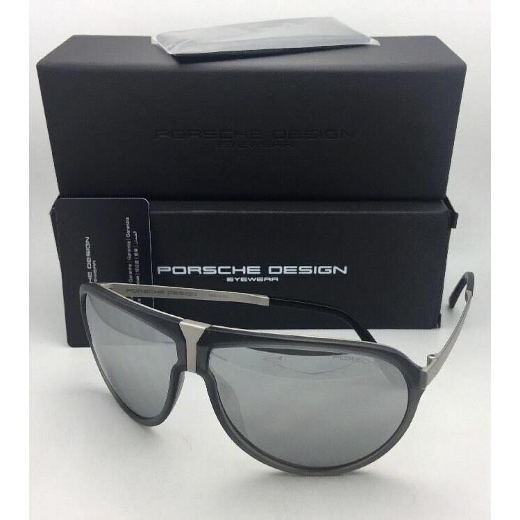 Porsche Design Sunglasses P`8619 C 64-09 Palladium-grey Aviator w/ Silver Mirror