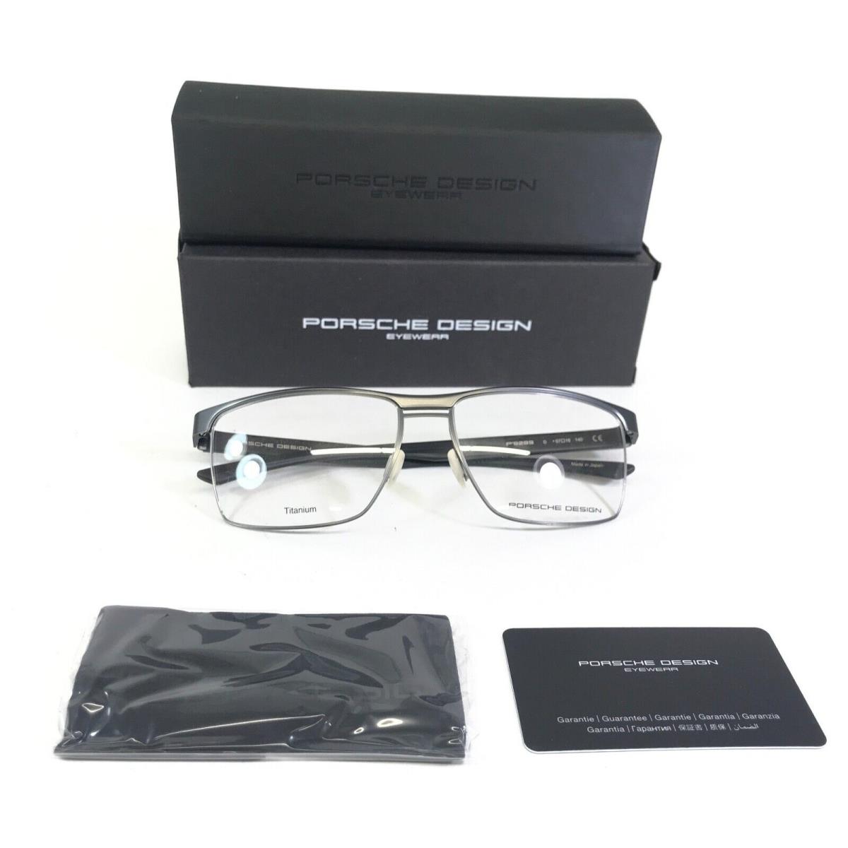 Porsche Design Eyeglasses Frames P8289 D Gunmetal Gray Square Titanium 57-16-140