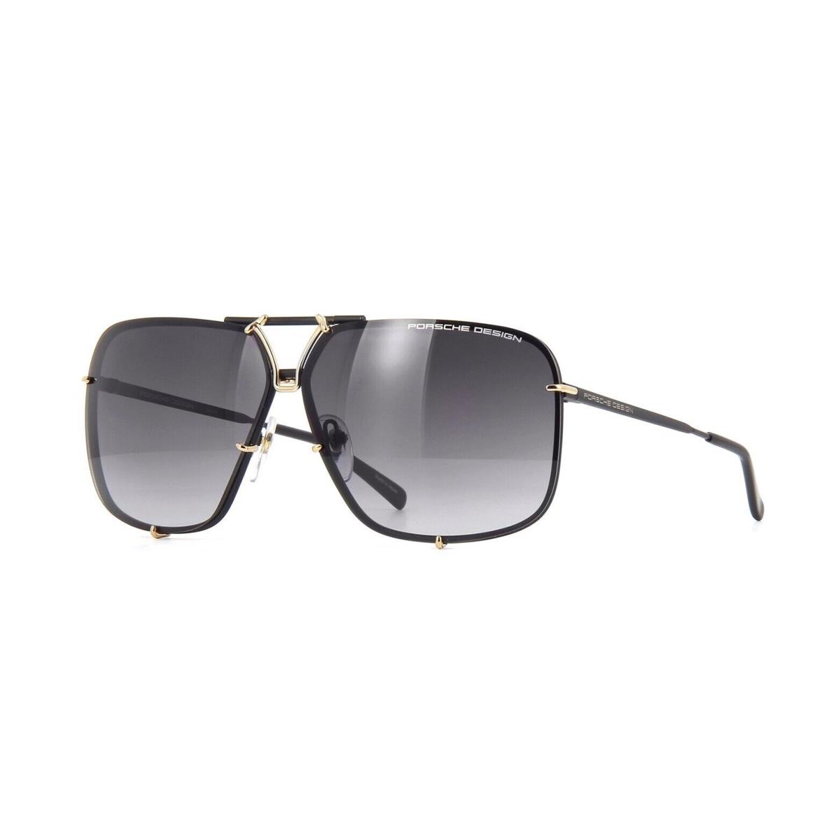 Porsche Design P`8928 Matte Black Gold/grey Shaded + Green Mirror D Sunglasses