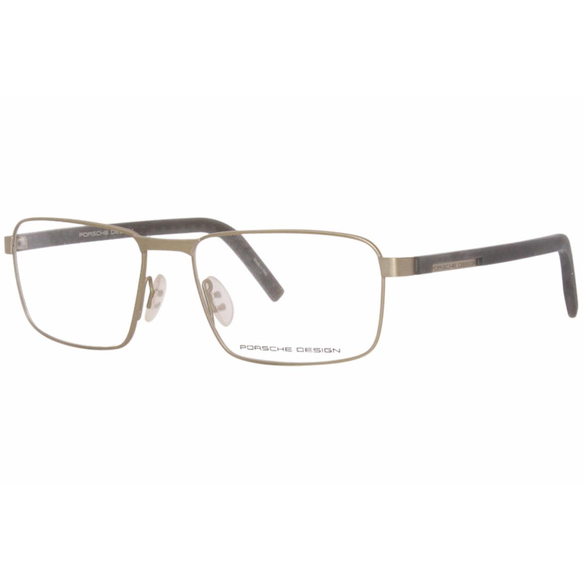 Porsche Design P8300-D Eyeglasses Men`s Gold Full Rim Rectangle Shape 57mm