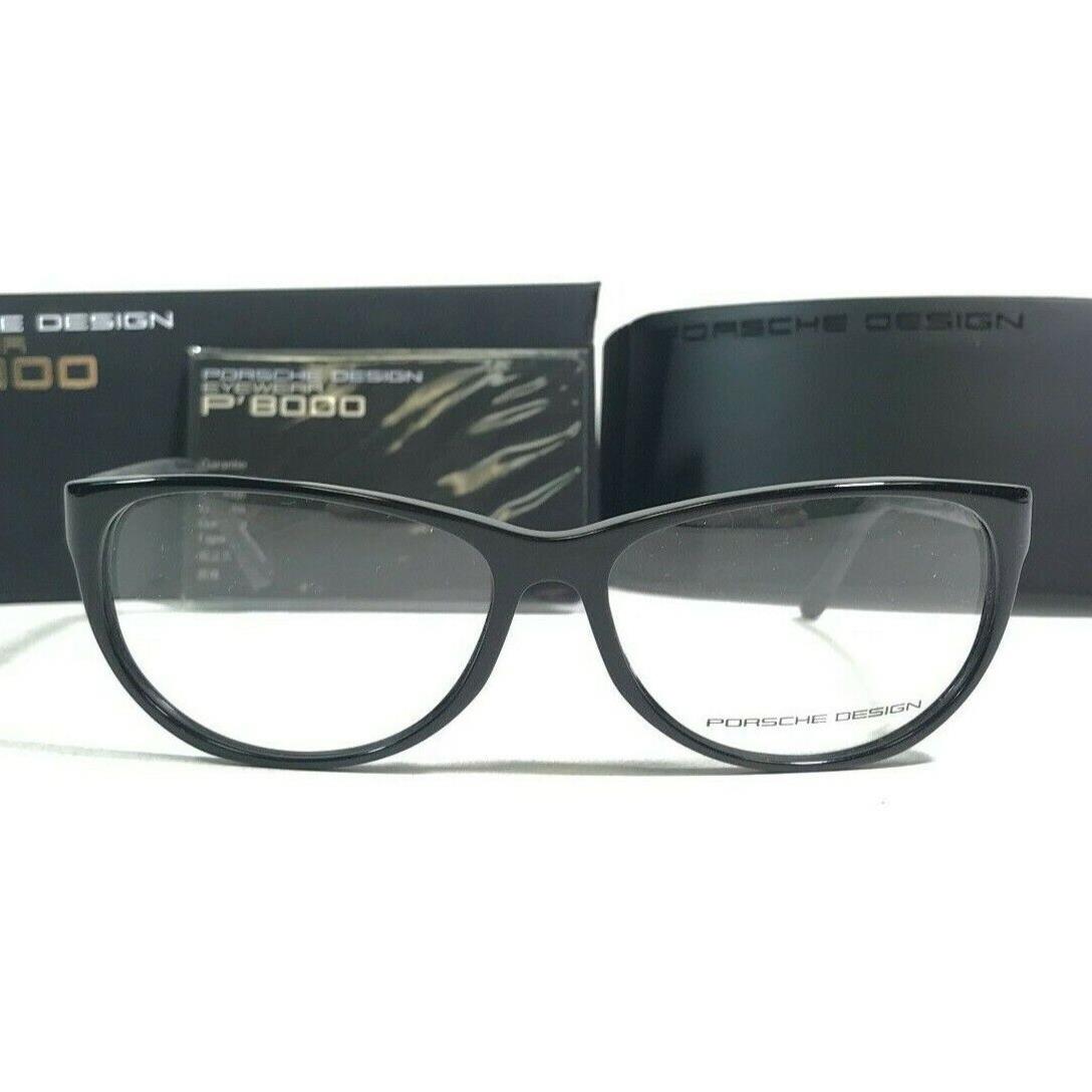 Porsche Design Eyeglasses Frames P8246 A Black Round Cat Eye Full Rim 54-15-130