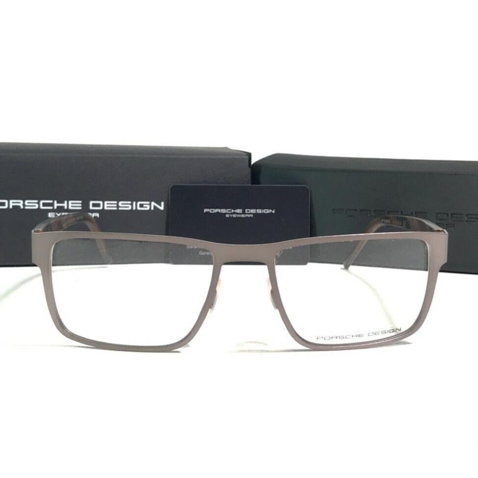 Porsche Design Eyeglasses Frames P8292 B Matte Gray Striped Brown Horn 54-18-140