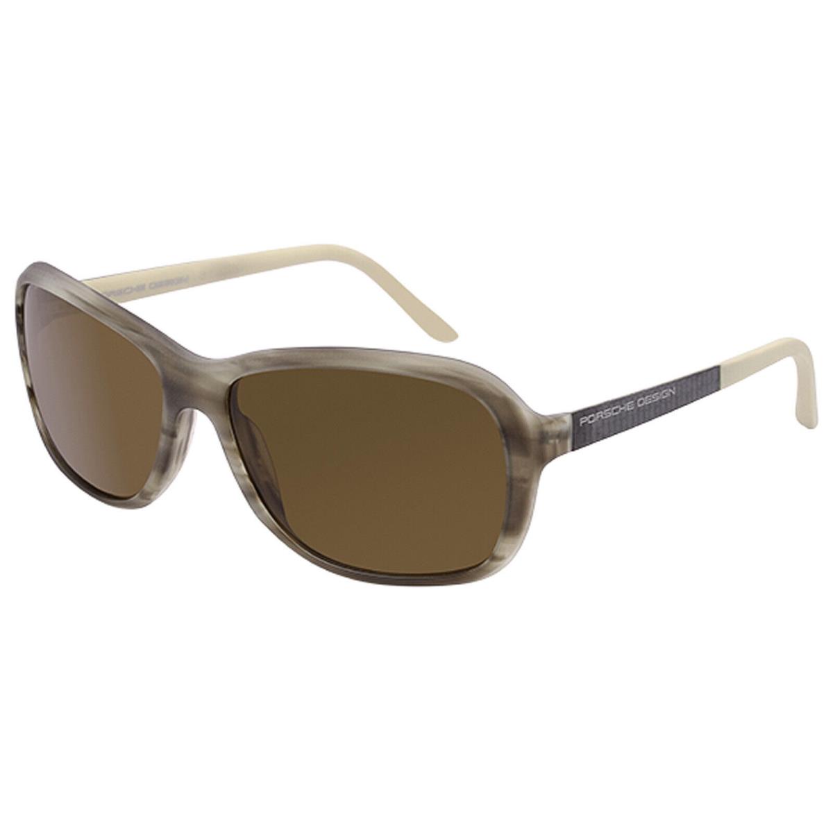 Porsche Design P8558-D Women`s Matte Olive Sunglasses Brown Lens