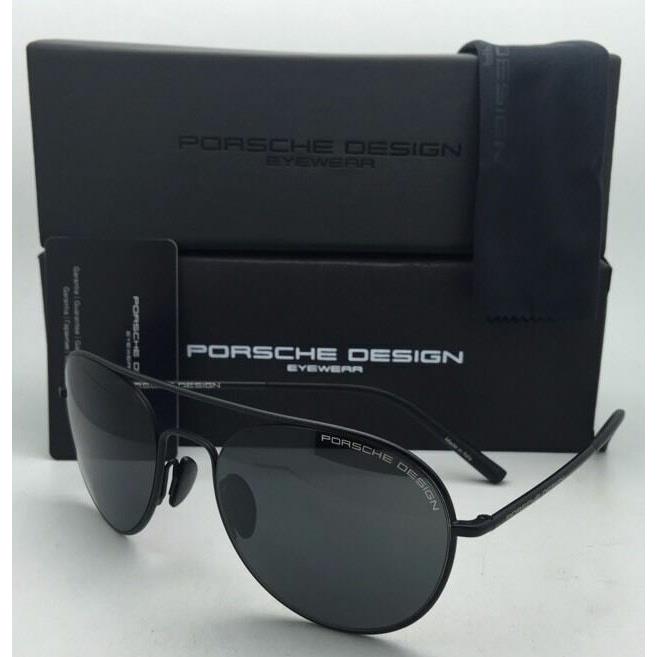 Porsche Design Titanium Aviator Sunglasses P`8606 C 54-19 Black Frame W/grey