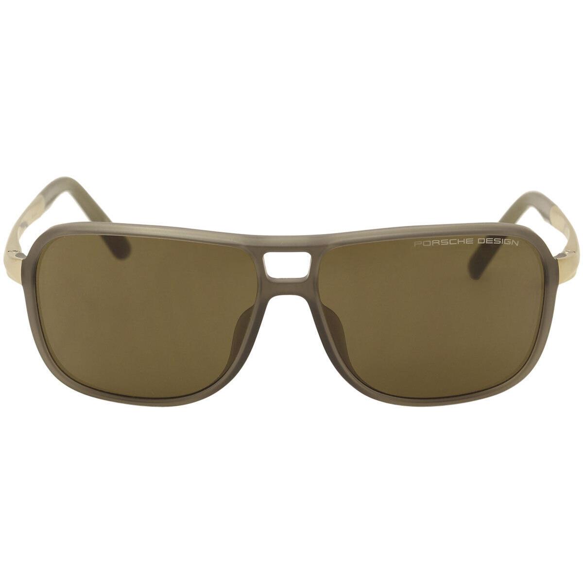 Porsche Design Men`s P`8556 P8556 C Light Gray/brown Sport Sunglasses 61mm - Frame: Gray, Lens: Brown