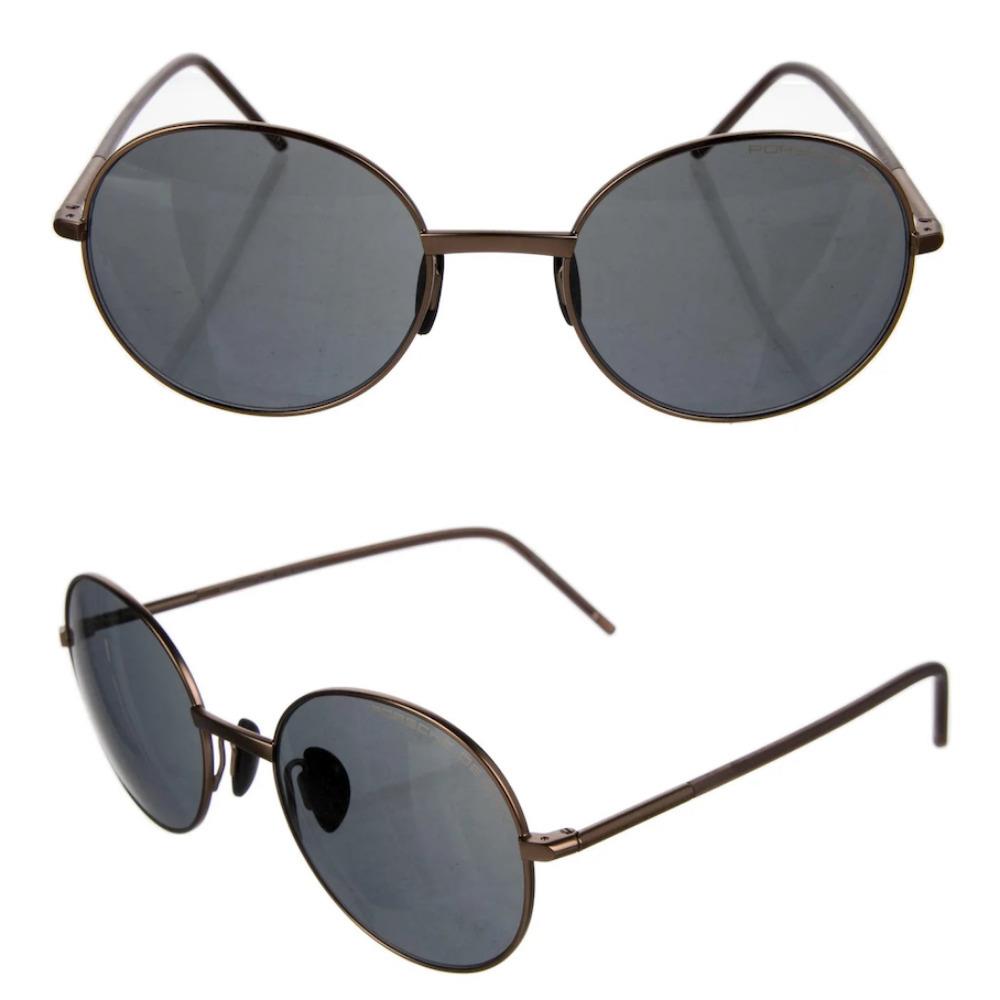 Porsche Design - P`8631-C Unisex Brushed Brass Round Sunglasses 52-20-145