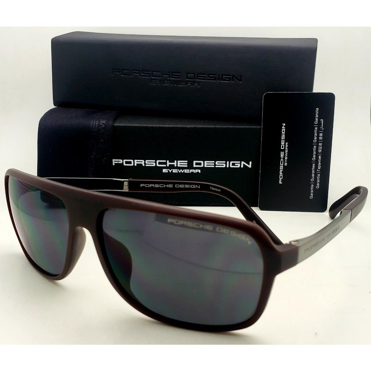 Porsche Design Sunglasses P`8554 C 62-13 Dark Brown Frame W/blue-grey Lenses