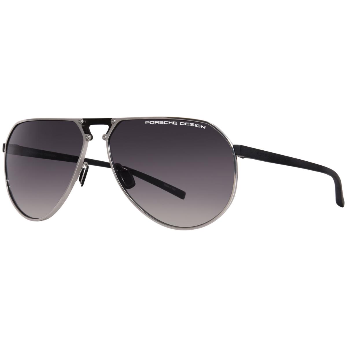 Porsche Design P8938-B Sunglasses Men`s Titanium/black/grey Pilot 64mm