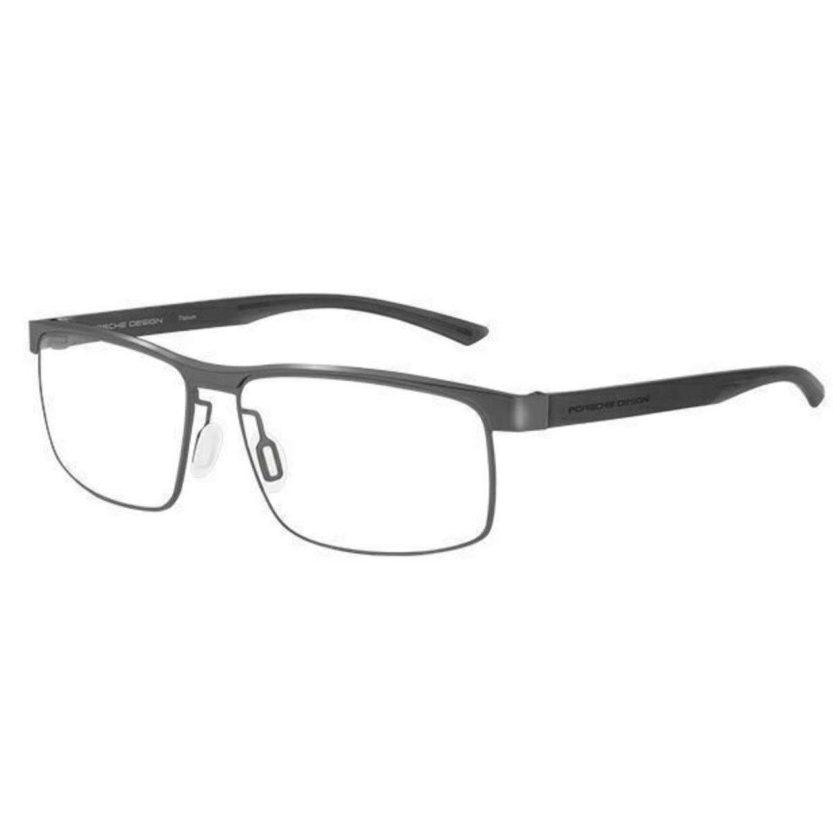 Porsche Design Eyeglasses P`8297 D 58-15 Blue Gunmetal Black Titanium Frames - Frame: Gunmetal Blue & Black, Lens: Clear Demos w/ Imprint