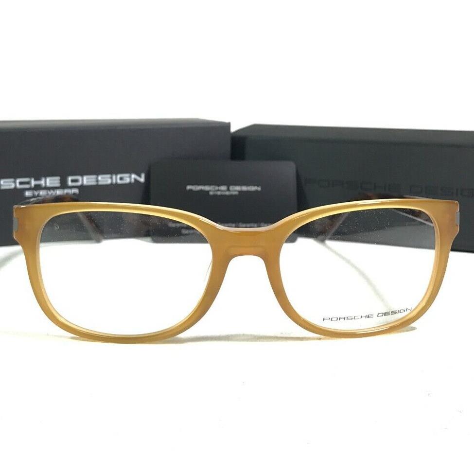 Porsche Design Eyeglasses Frames P8250 B Yellow Amber Brown Horn 55-19-140