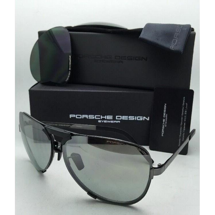 Porsche Design Titanium Sunglasses P`8678 A 67-11 Black Frame w/ 2 Lens Sets